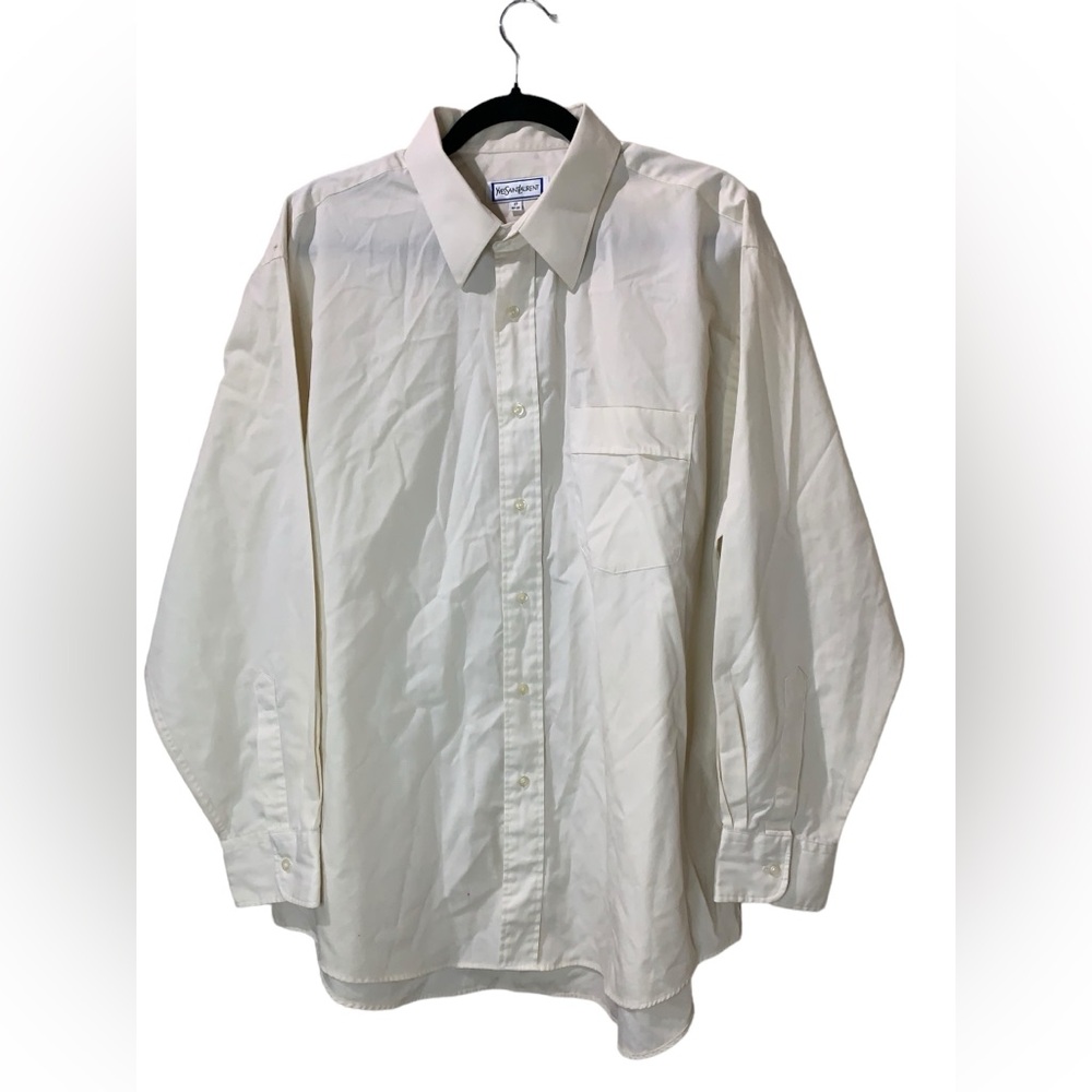 Vintage 90s Yves Saint Laurent Men’s Long Sleeve Button Shirt Size XL 17 32-33